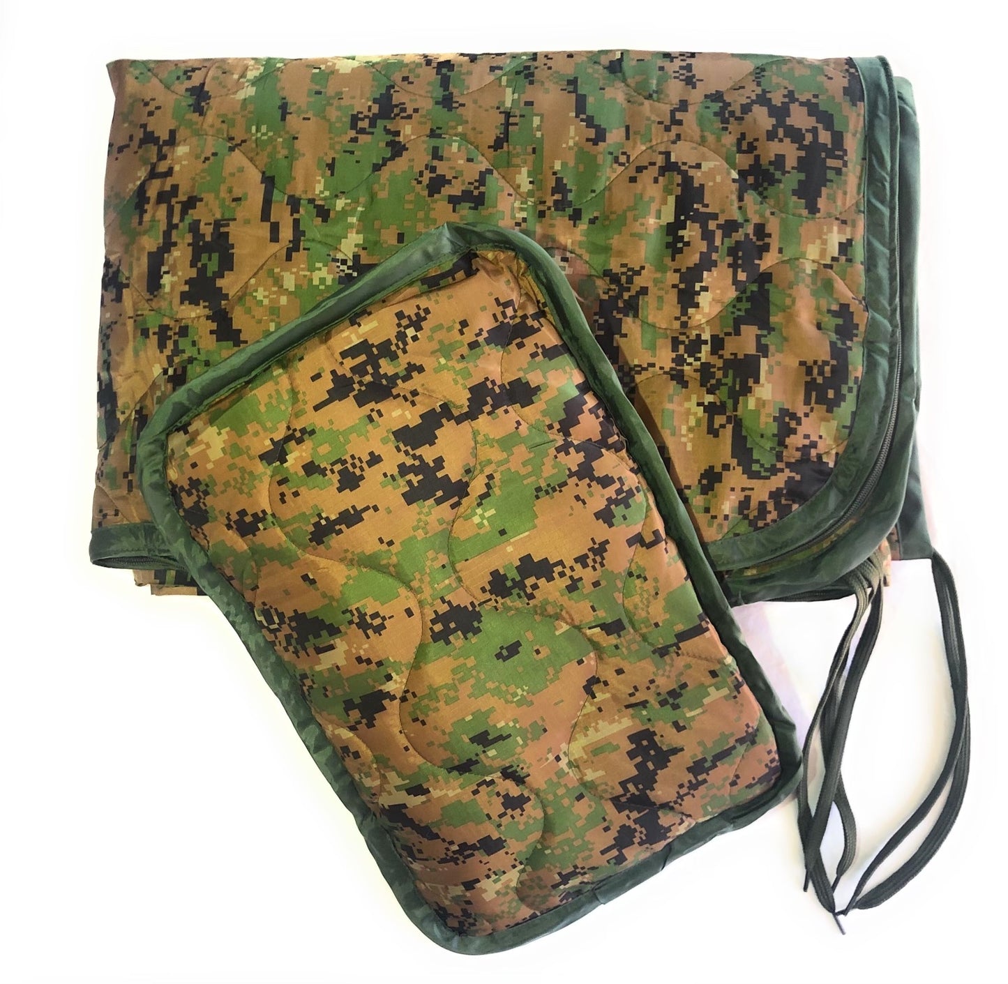 MARPAT (Marine Paytern), 3-Sided Zippered Poncho Liner with Zippered Headport, Stuff and Head Pad