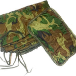 "Reforger" Woodland Camo, 3-Sided Zippered Poncho Liner with Zippered Headport, Stuff and Head Pad