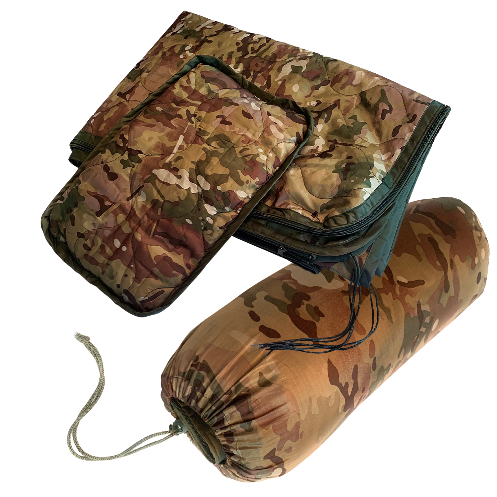Trooper” MultiCam/OCP 3-Side Zippered Poncho Liner with Headport