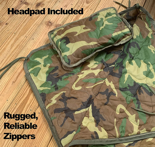 MARPAT (Marine Paytern), 3-Sided Zippered Poncho Liner with Zippered Headport, Stuff and Head Pad