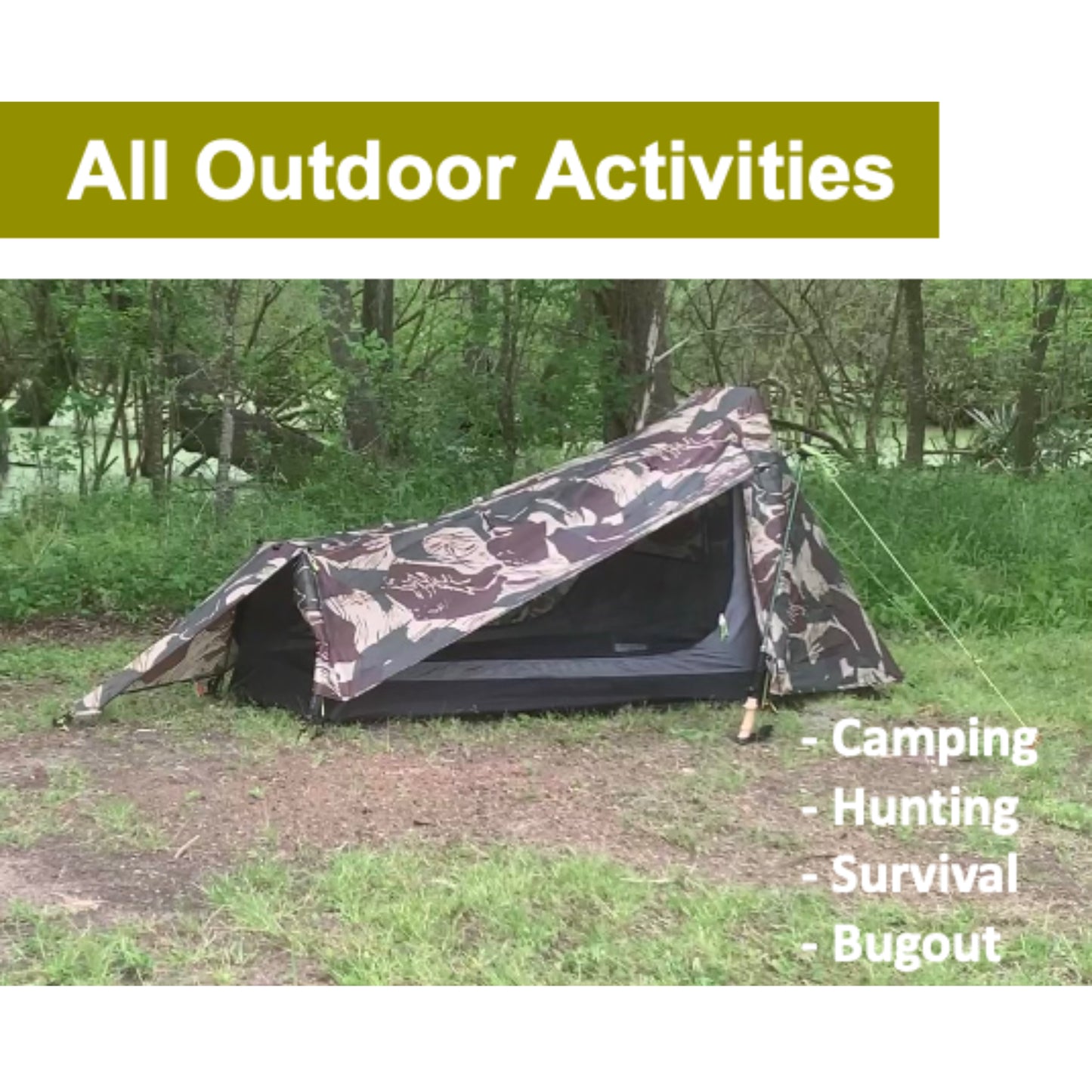 Dragoon Unlimited Ridgeback One Person Camping, Hunting Tent, Bugout Bivy & Survival Shelter (RBS Camouflage)