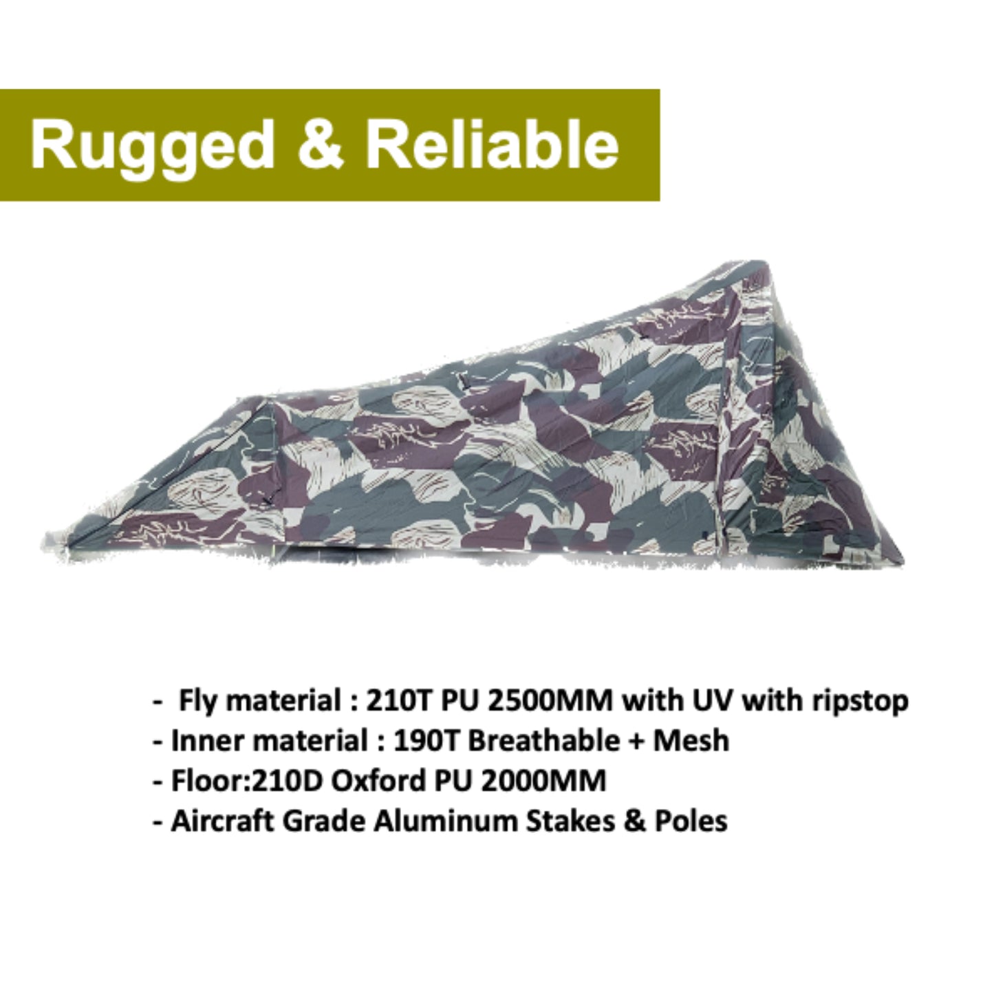 Dragoon Unlimited Ridgeback One Person Camping, Hunting Tent, Bugout Bivy & Survival Shelter (RBS Camouflage)